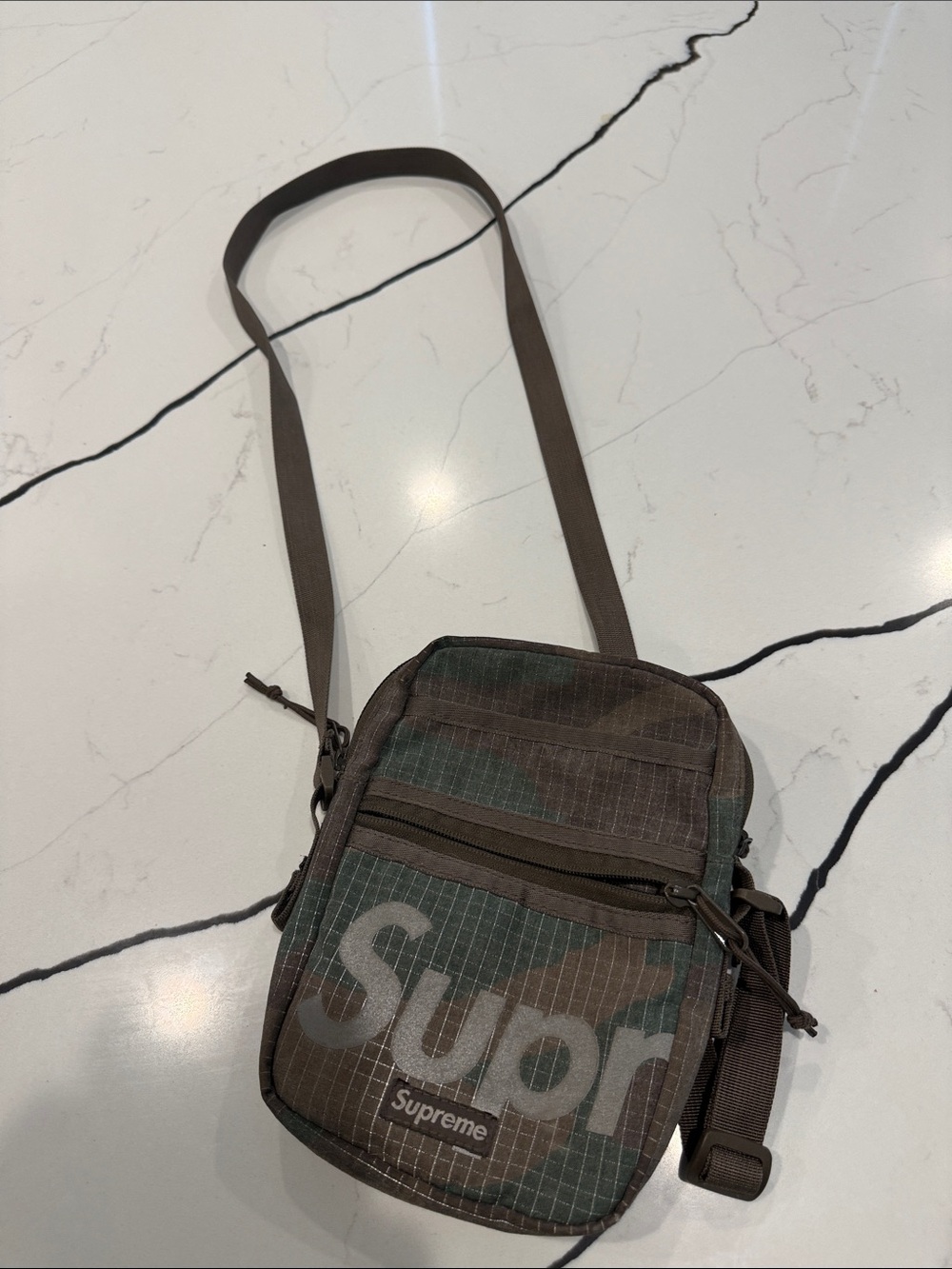 Supreme Green/Brown Camo Shoulder Bag